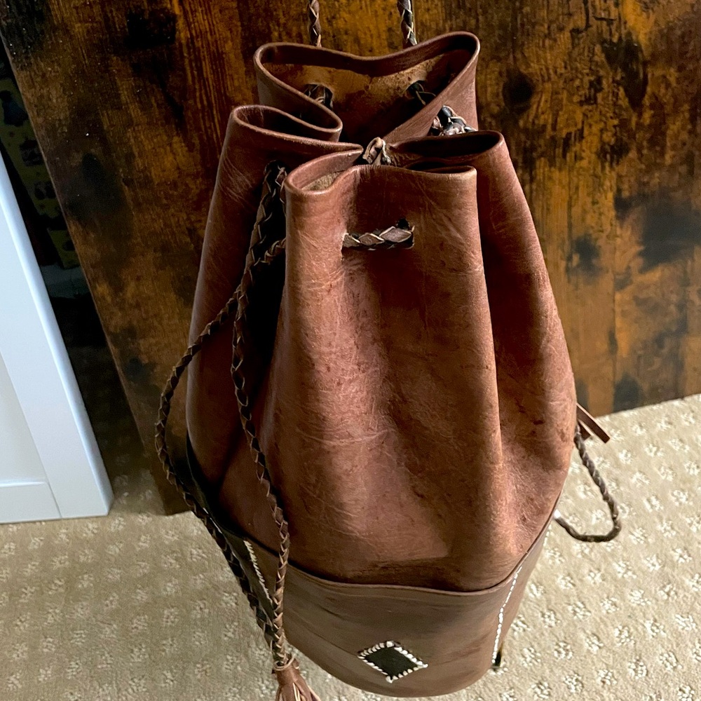Vintage Brown Leather Backpack